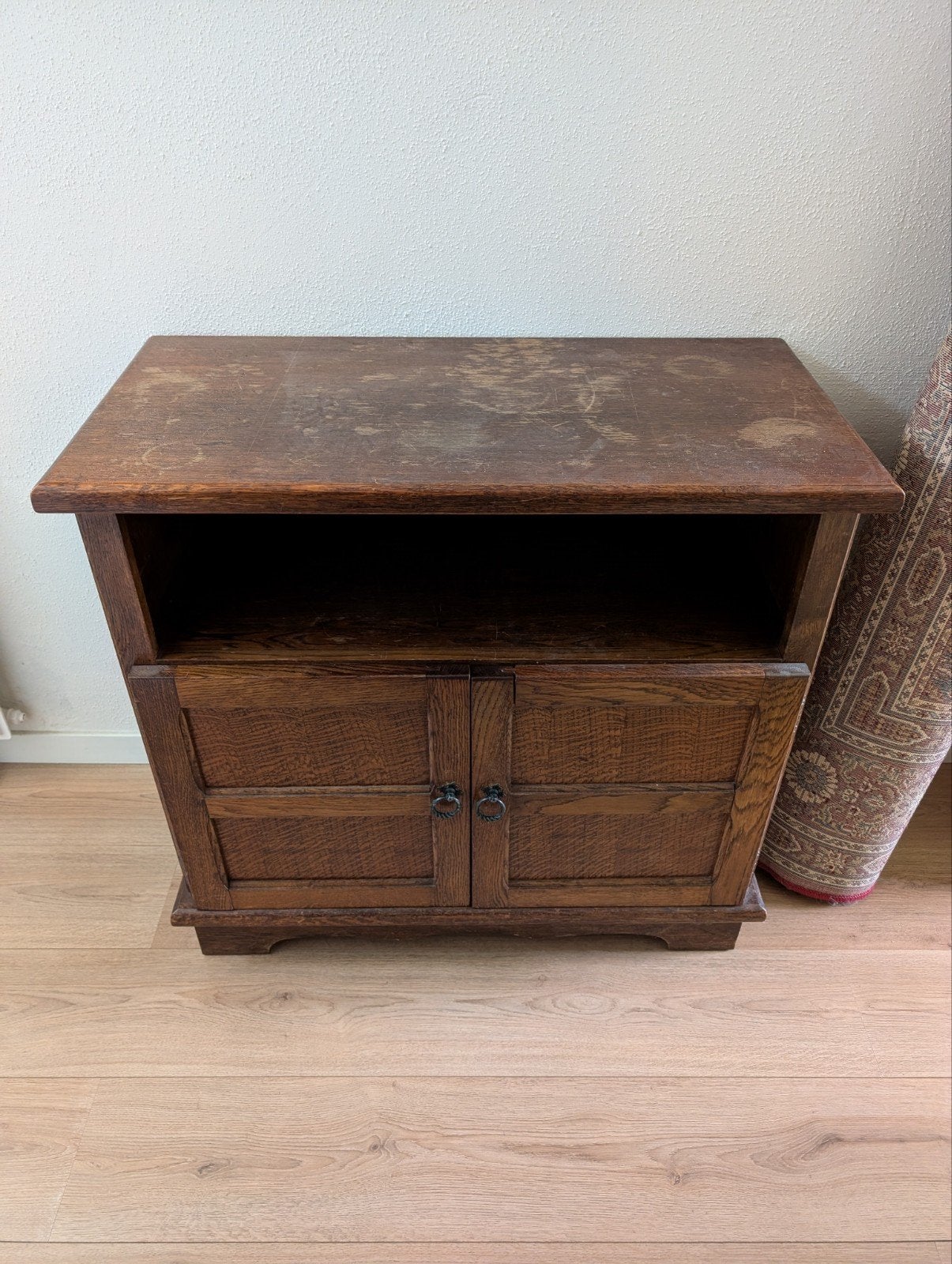 Vintage eikenhouten kastje met deuren, Ophalen
