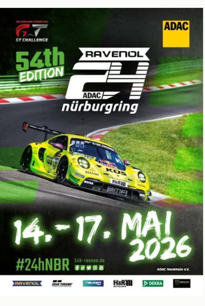 24h Nurburgring 2026 Ticket 1x 14-17 mei, Eén persoon