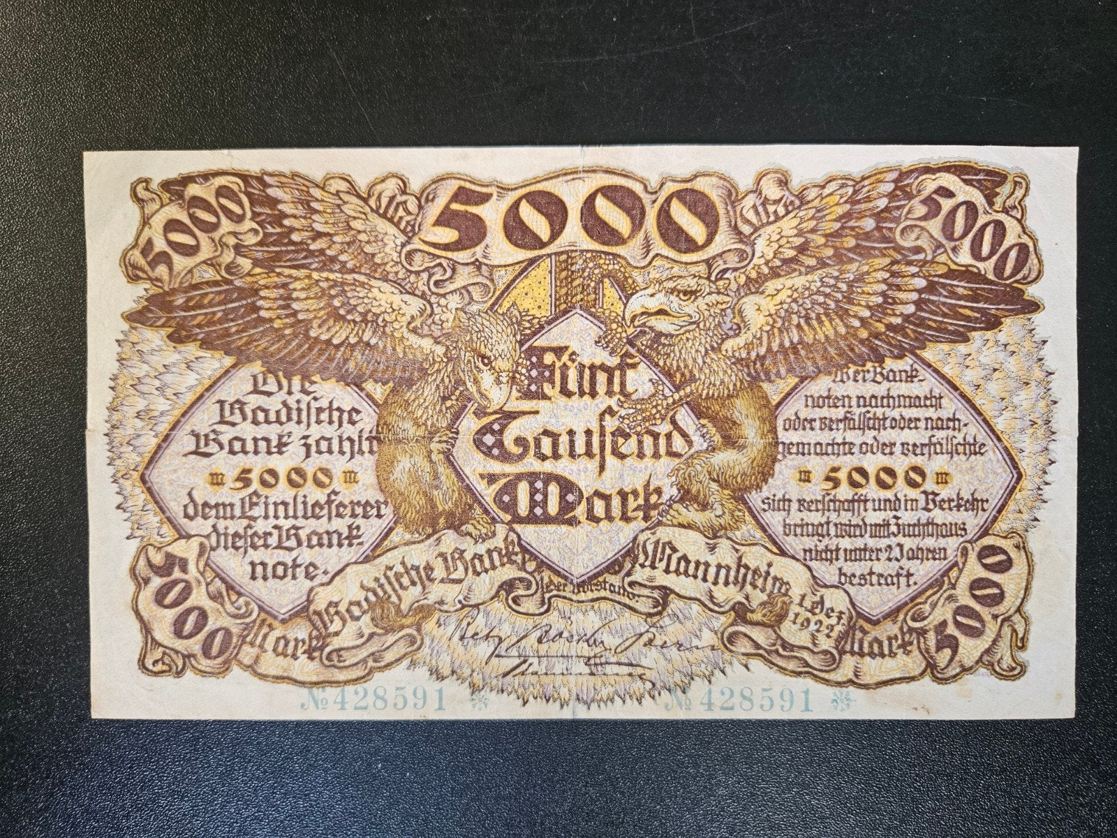 Duitse Staten Baden Mannheim pick S909(1) 1922, Ophalen of Verzenden, Duitsland, Los biljet