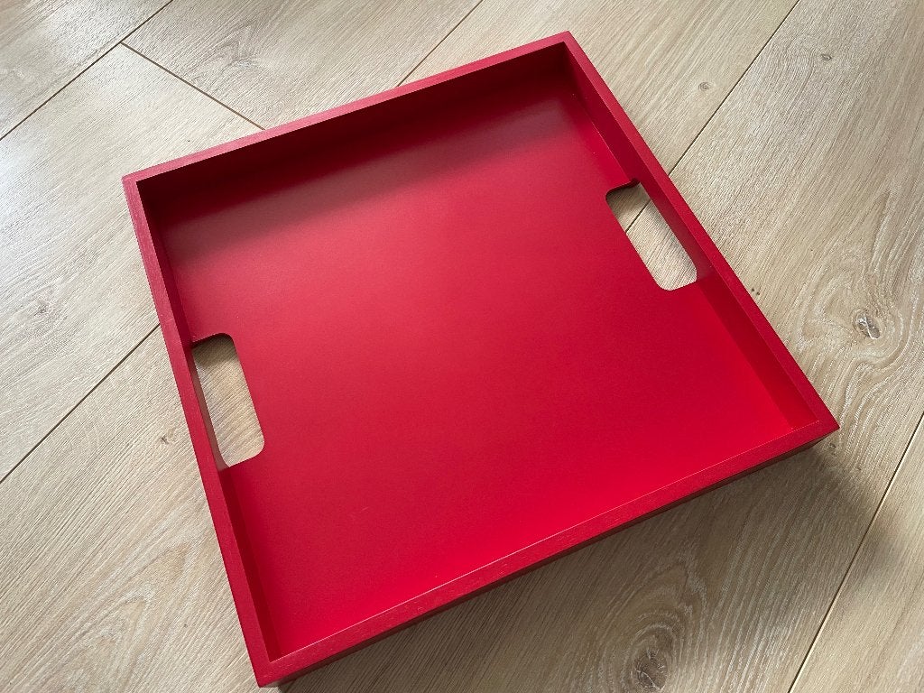 Houten dienblad (38cm x 38cm x 4cm), Vierkant, Ophalen of Verzenden, Zo goed als nieuw, Dienblad