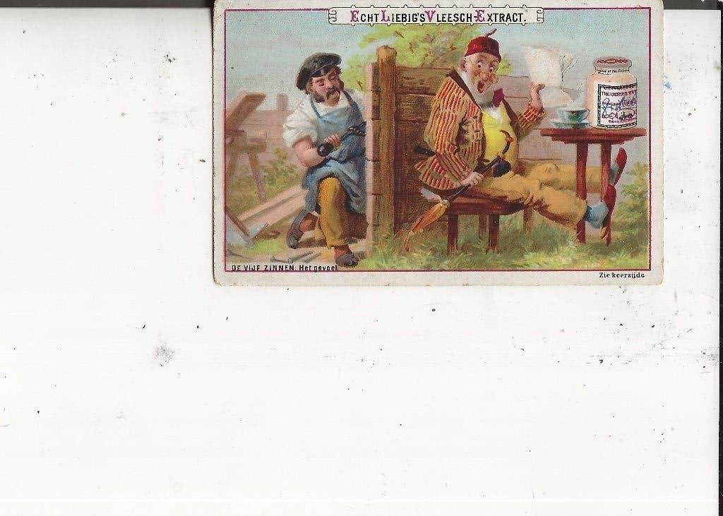 Liebig Vlees-Extract De vijf zinnen Het gevoel, Ophalen of Verzenden, Voor 1920, Ongelopen, Zuid-Holland