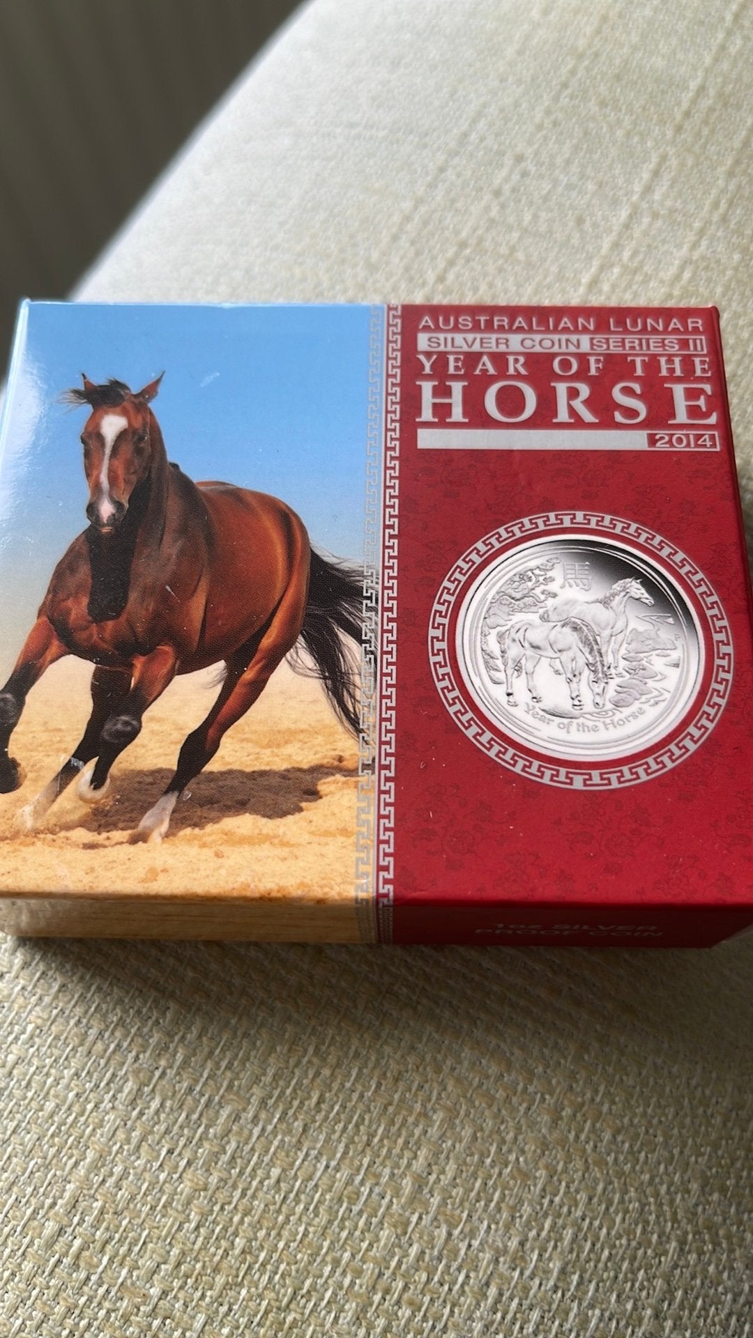 Lunar 2-Year of the Horse -2014 -1OZ-Proof, Ophalen of Verzenden, Losse munt, Zilver