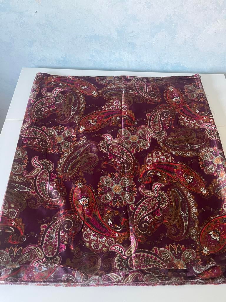 Lap 500x140 zijden satijn 50% zijde 50% batist, Verzenden, 120 cm of meer, Paars, Satijn of Zijde