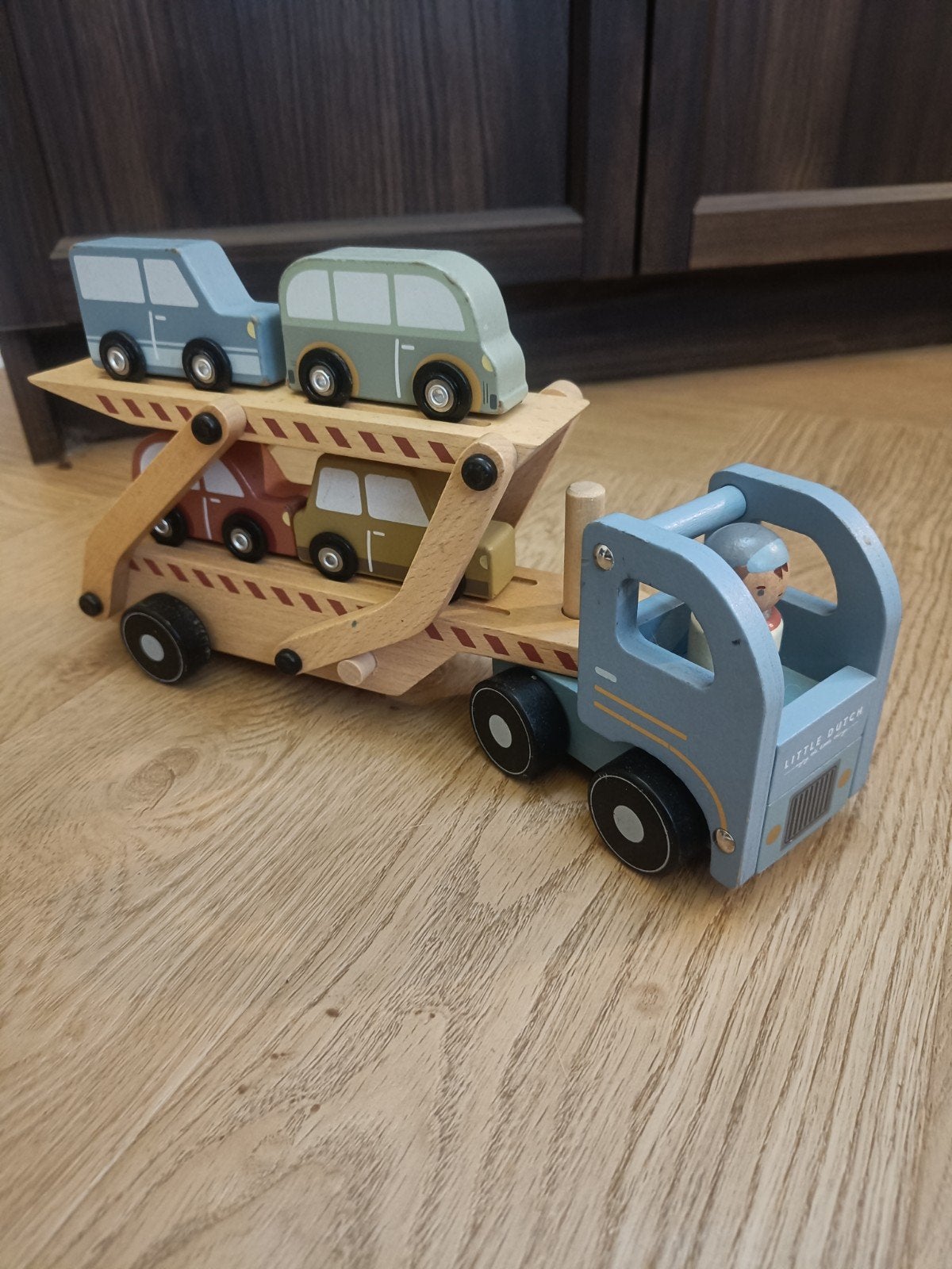 Little Dutch Houten transportwagen met Auto's, Ophalen of Verzenden, Zo goed als nieuw