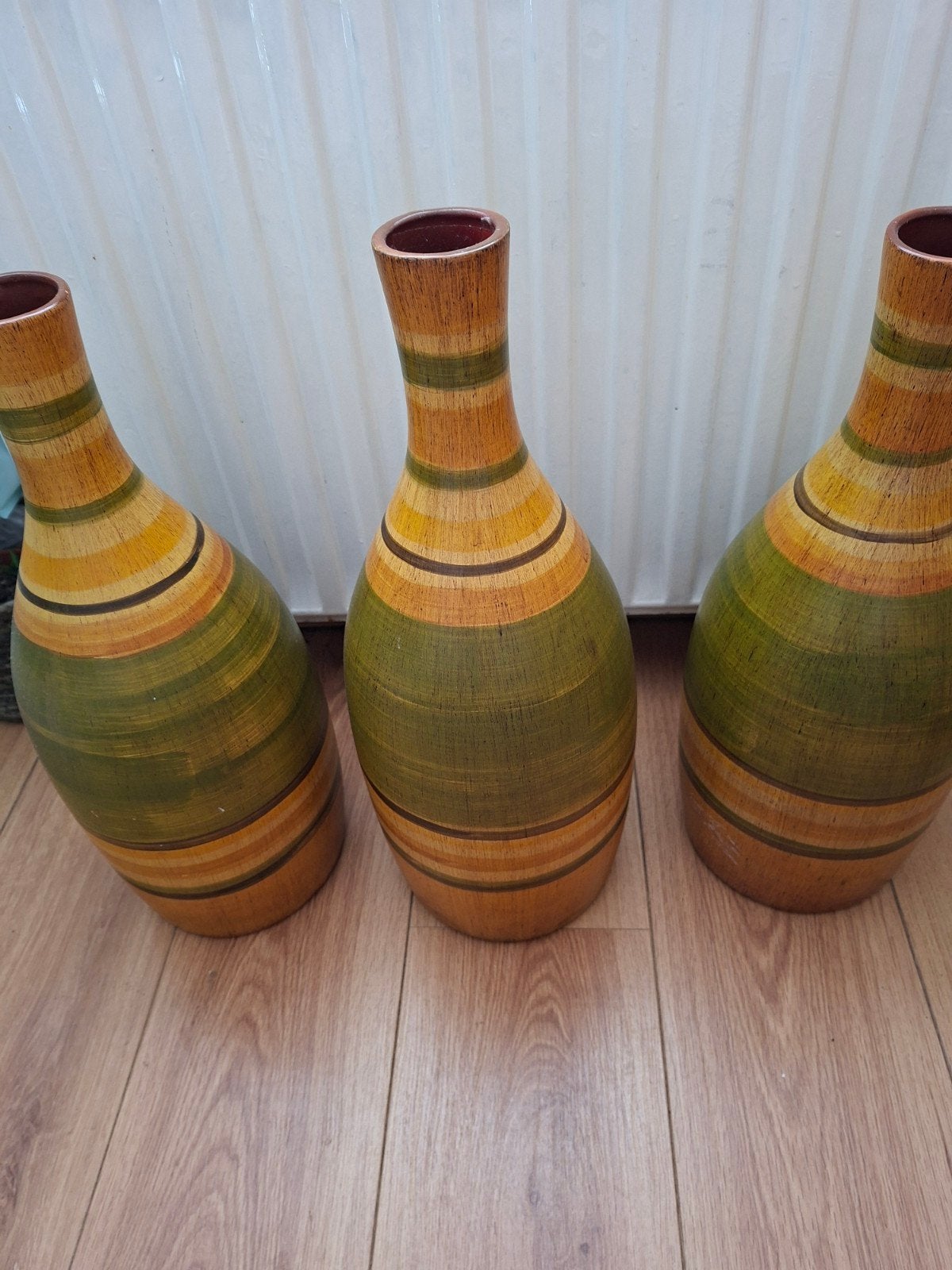 hoge vazen 3 stuks., 51 cm, Ophalen of Verzenden, Zo goed als nieuw, Met patroon/structuur