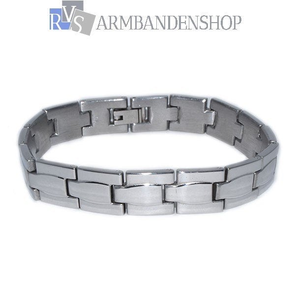 Rvs heren armband 20.3 cm van edelstaal RVS zilver, Ophalen of Verzenden, Nieuw, Zilver, Staal