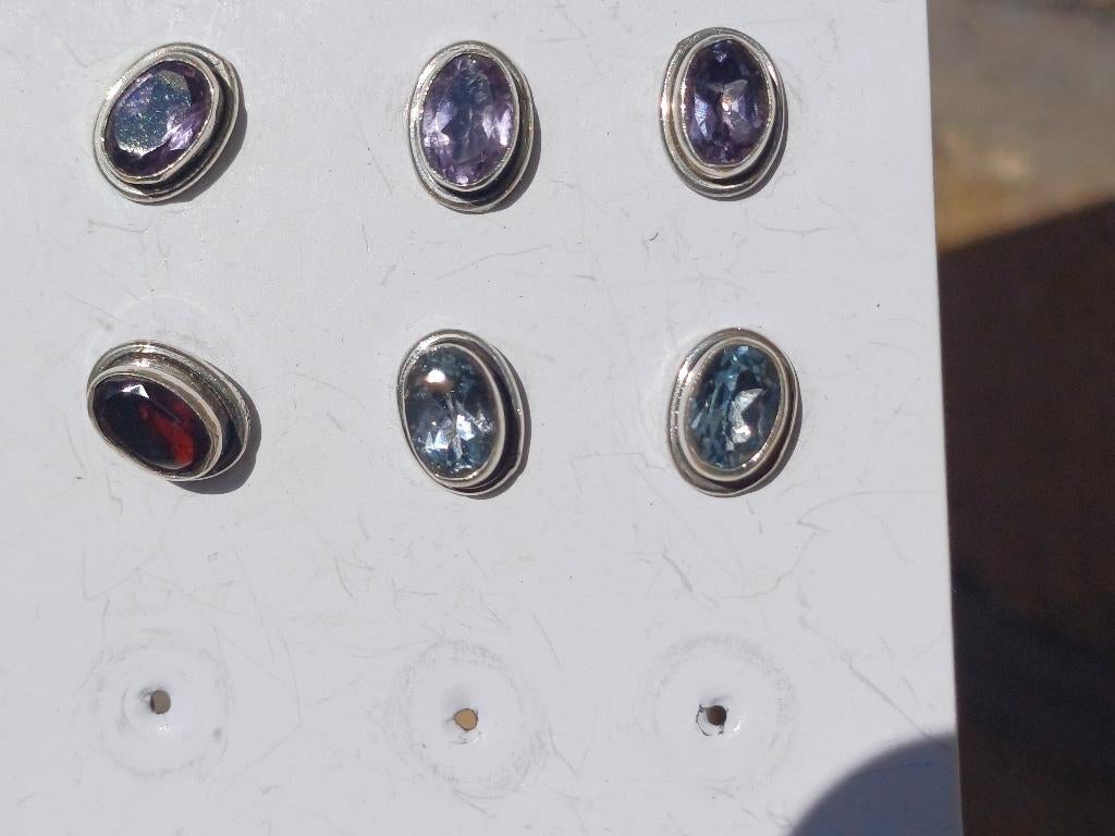 Vanoli 925 zilveren oorbellen / oorknopjes blauwe topaas, Sieraden, Tassen en Uiterlijk, Oorbellen, Nieuw, Knopjes of Stekers