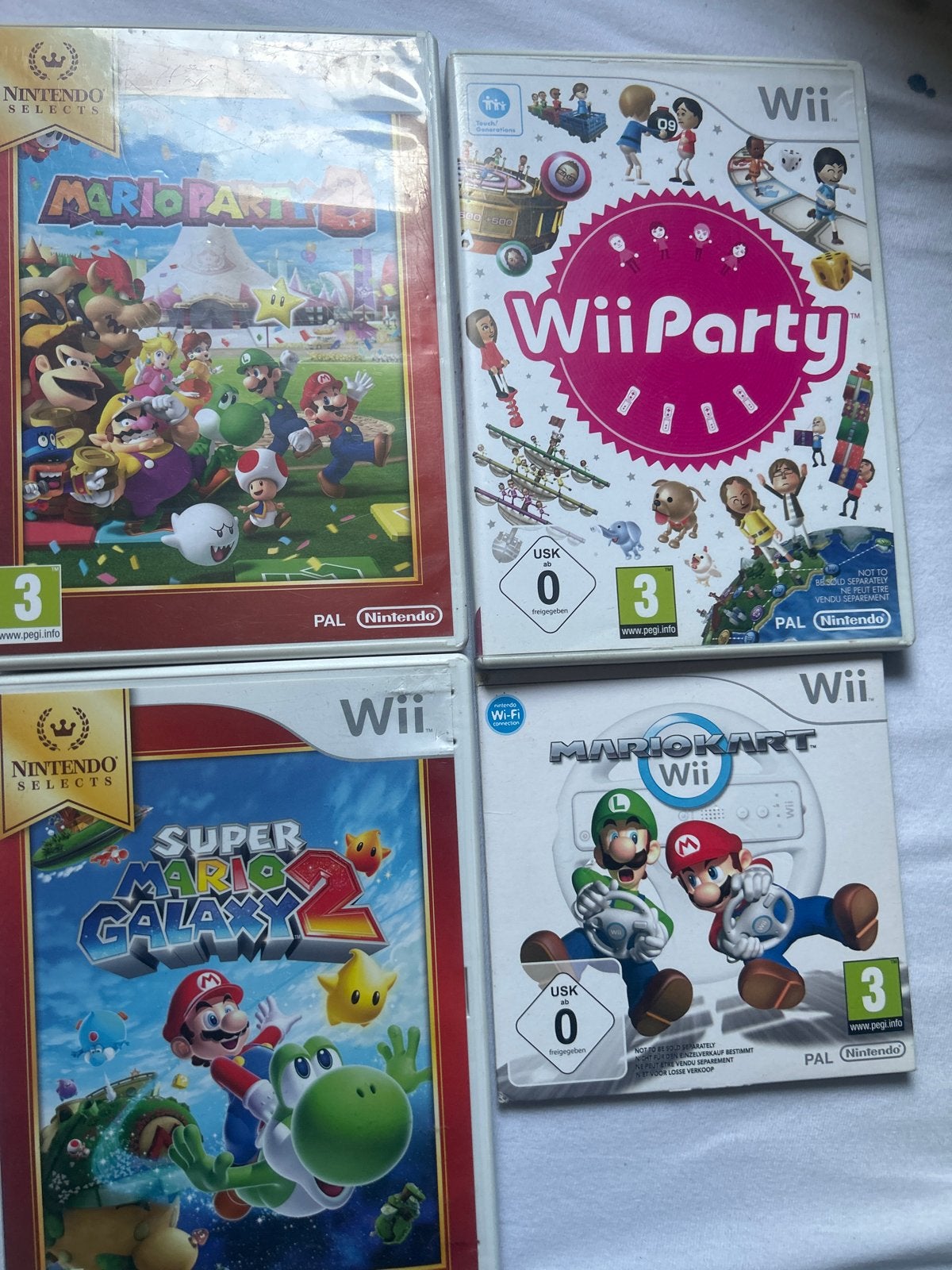 Wii Games: Mario Party, Wii Party, Super Mario Galaxy 2, Mar, Gebruikt, Overige genres, Eén computer, Ophalen of Verzenden