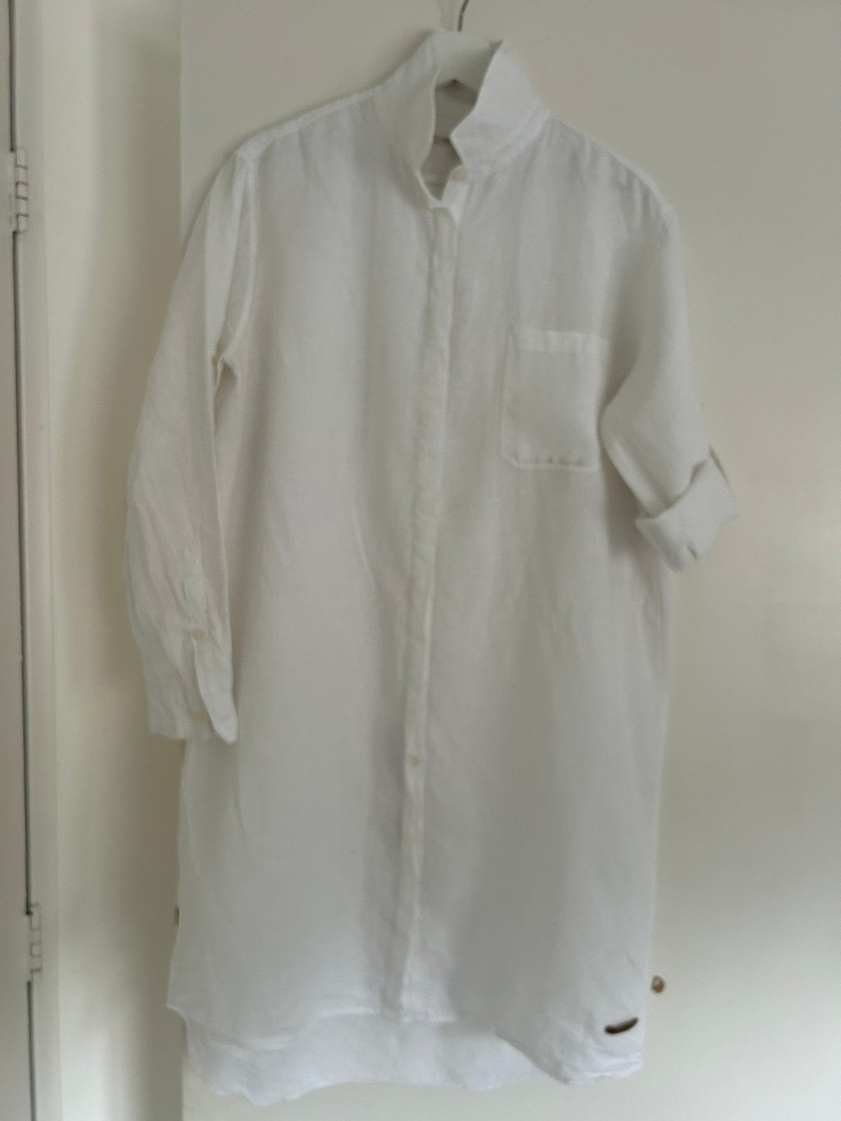Prachtige linnen blouse, Moscow, maat M, Ophalen of Verzenden, Zo goed als nieuw, Maat 38/40 (M), Wit