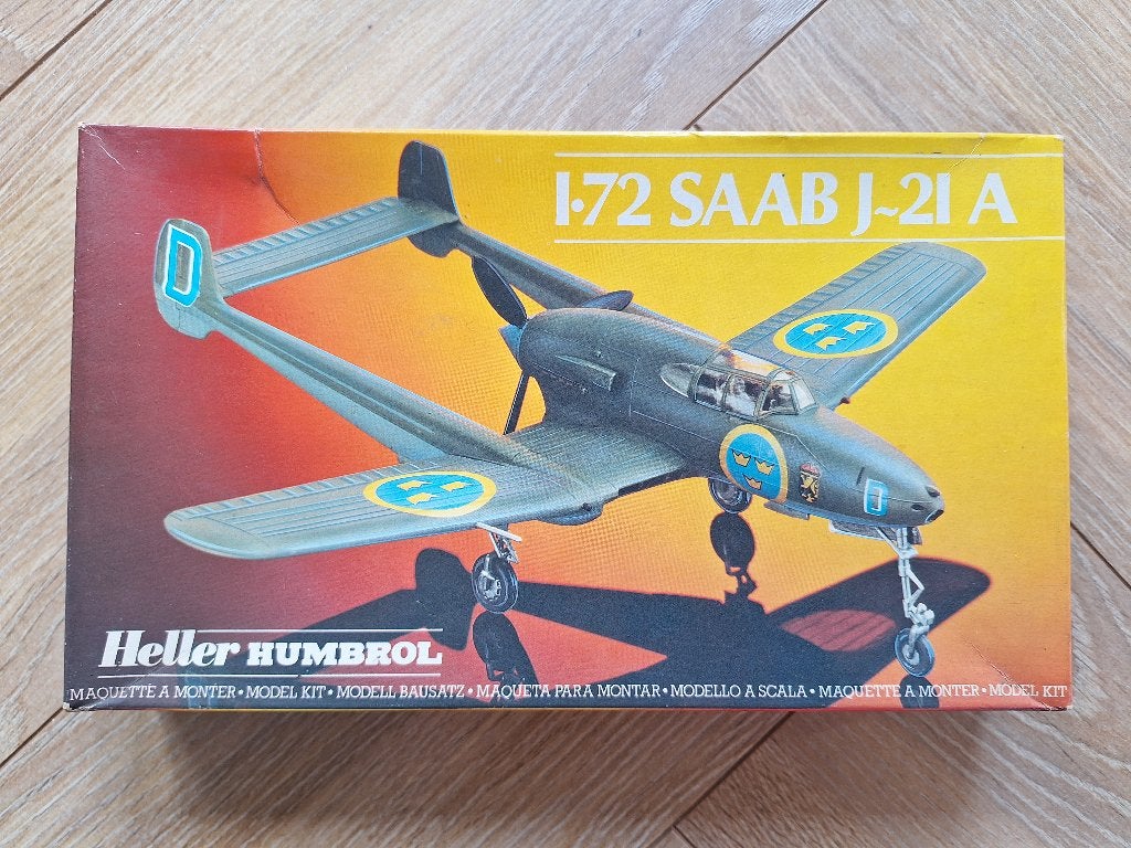 1:72 1/72 Heller Saab J-21A, Hobby en Vrije tijd, Modelbouw | Vliegtuigen en Helikopters, 1:72 tot 1:144, Ophalen of Verzenden
