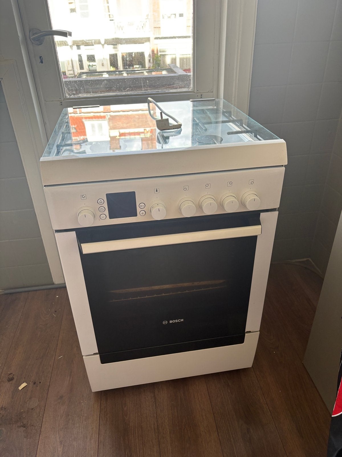 Gasfornuis oven combi Bosch, Ophalen, 4 kookzones, Zo goed als nieuw, Gas