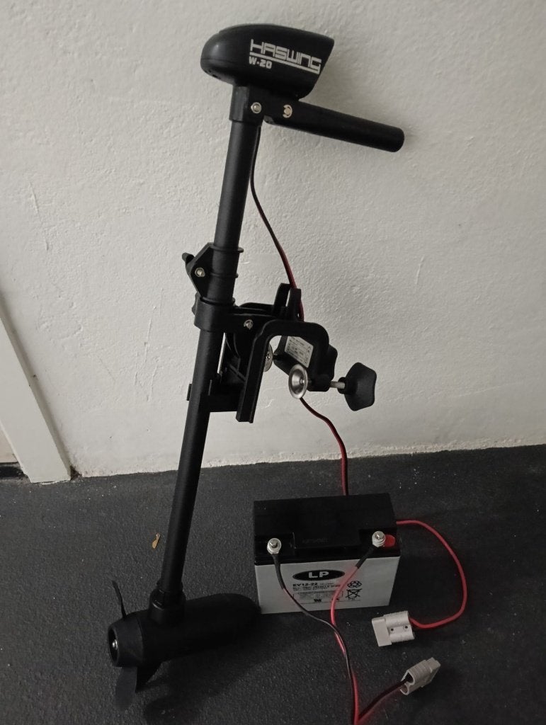 Elektrische Motor Haswing W-20 / 20 Lbs + Accu, Ophalen, Zo goed als nieuw, Motor en Techniek