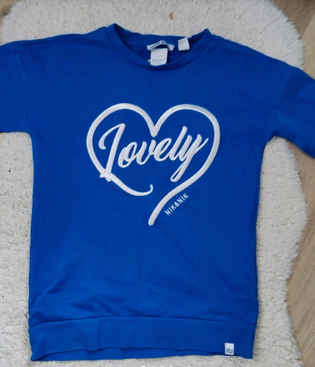 Nik & Nik blauwe trui 'Lovely' maat 12/152, Gebruikt, Trui of Vest, Ophalen of Verzenden, Meisje
