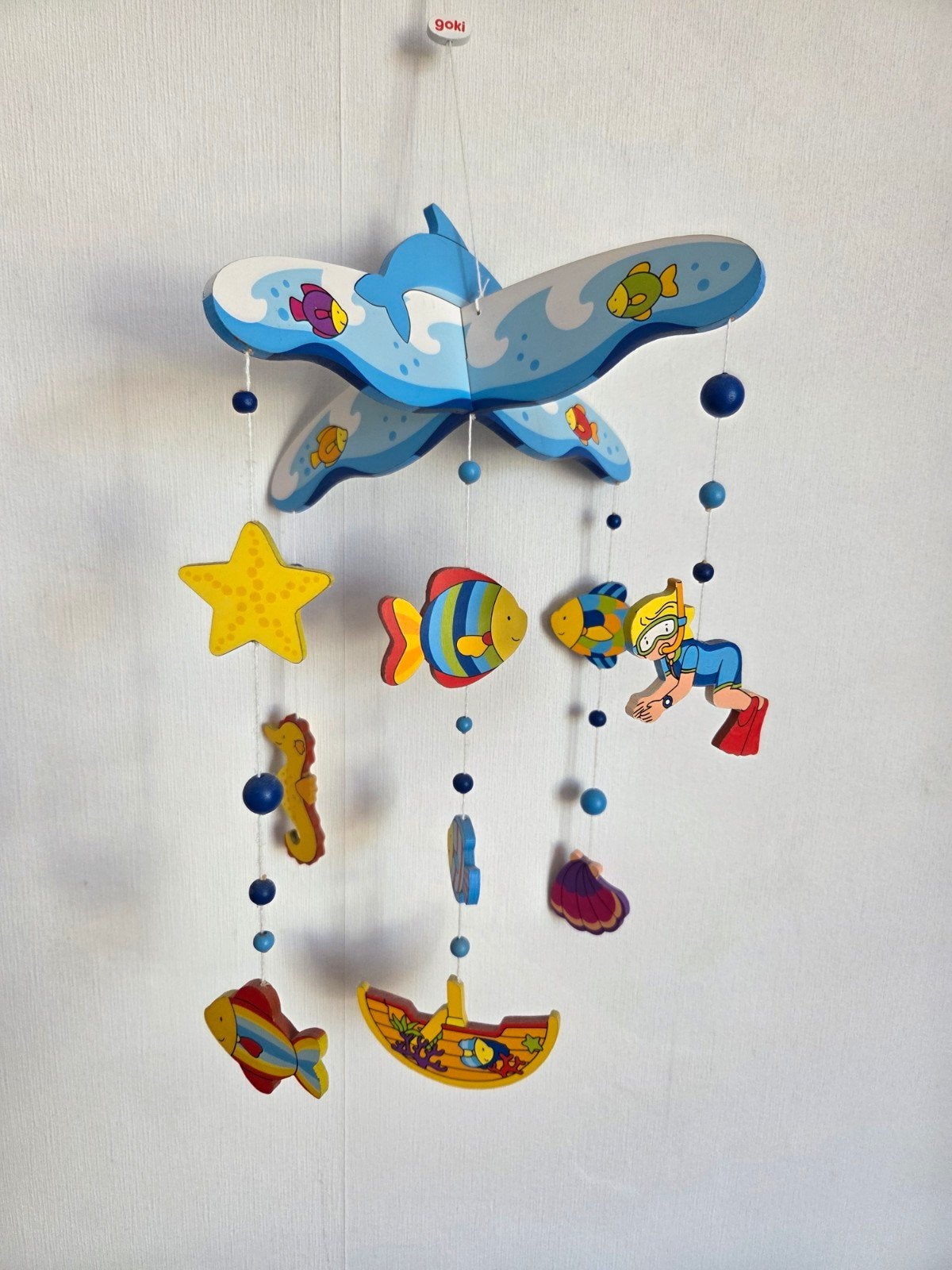 houten mobiel met zee figuren, Kinderen en Baby's, Meerkleurig, Ophalen of Verzenden, Nieuw, Overige typen