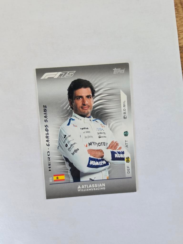 Carlos Sainz F1 Topps Kaart - Williams Racing, Ophalen of Verzenden, Zo goed als nieuw, Overige sporten, Spelerskaart
