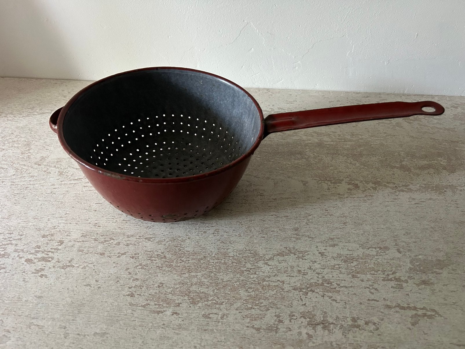 Bruin emaille steelvergiet, Ophalen of Verzenden