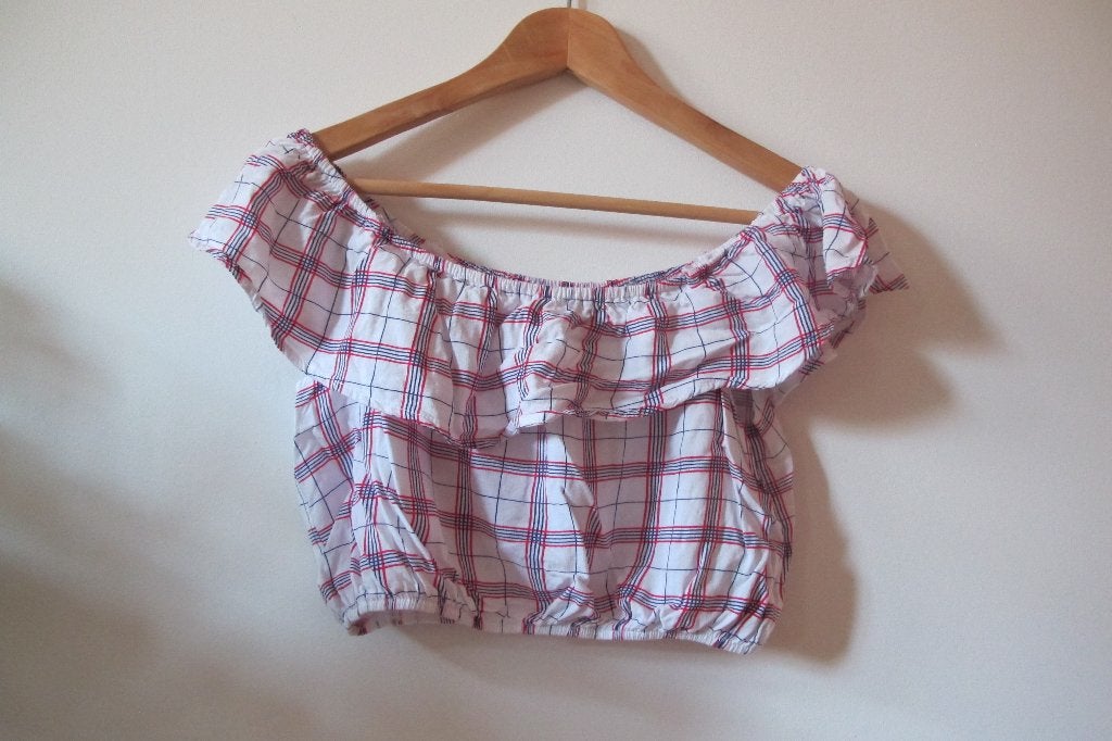 Plaid crop top (Forever 21), Kleding | Dames, Tops, Overige kleuren, Ophalen of Verzenden, Zo goed als nieuw, Maat 36 (S)