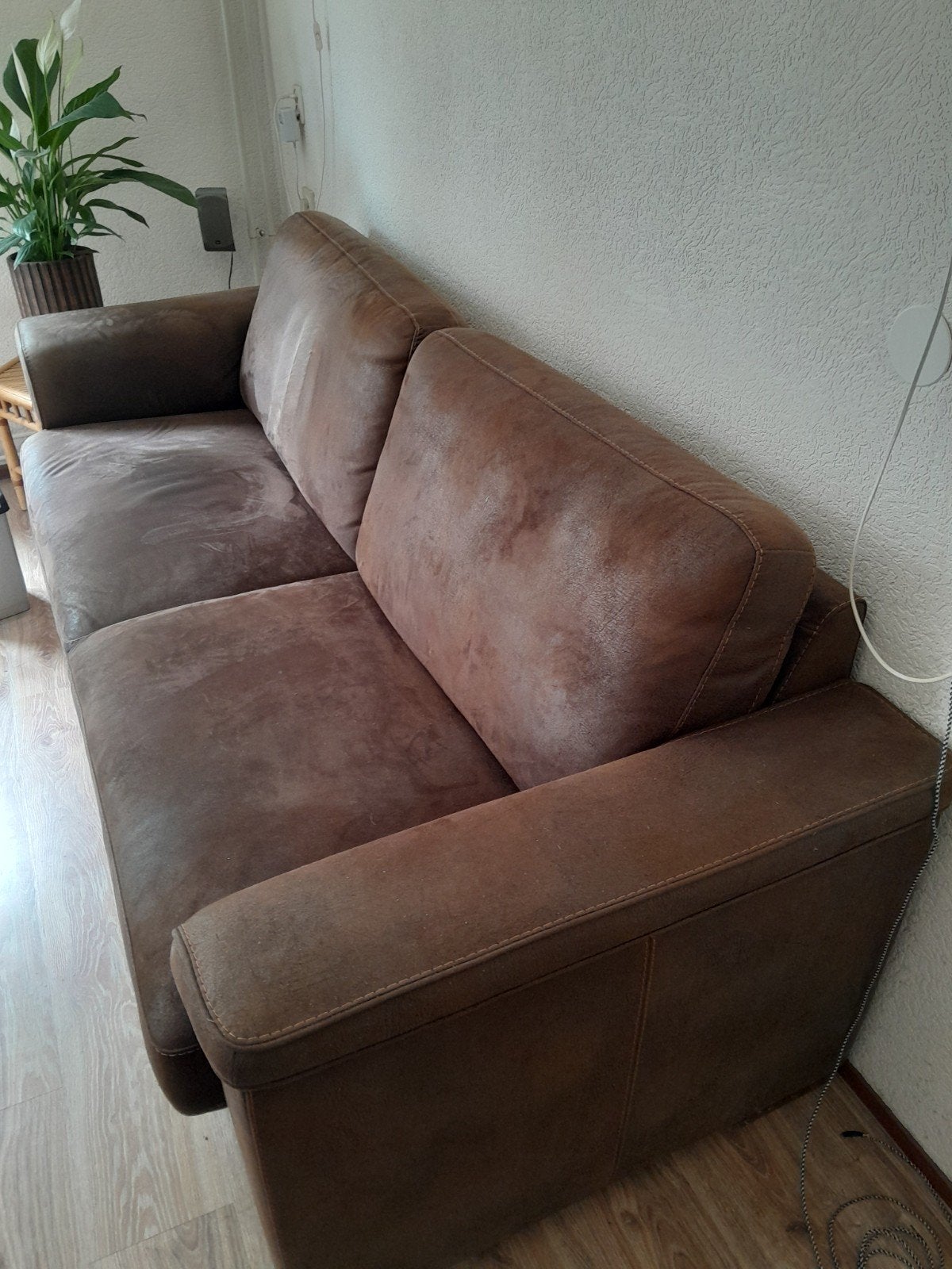 nog mooie 3 zits bank, Ophalen, Gebruikt, 200 tot 250 cm, Leer