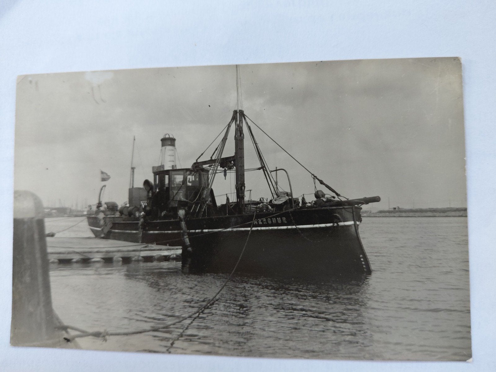 hulpschip Mercuur, fotokaart, torpedo transportvaartuig, Ophalen of Verzenden, Kaart, Foto of Prent