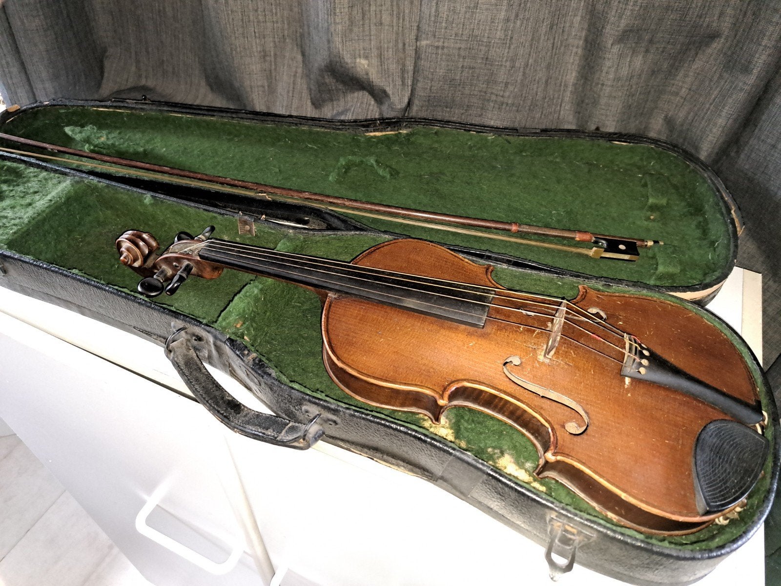 Vintage 3/4 Viool met Koffer en Strijkstok., Muziek en Instrumenten, Strijkinstrumenten | Violen en Altviolen, Gebruikt, 3/4-viool