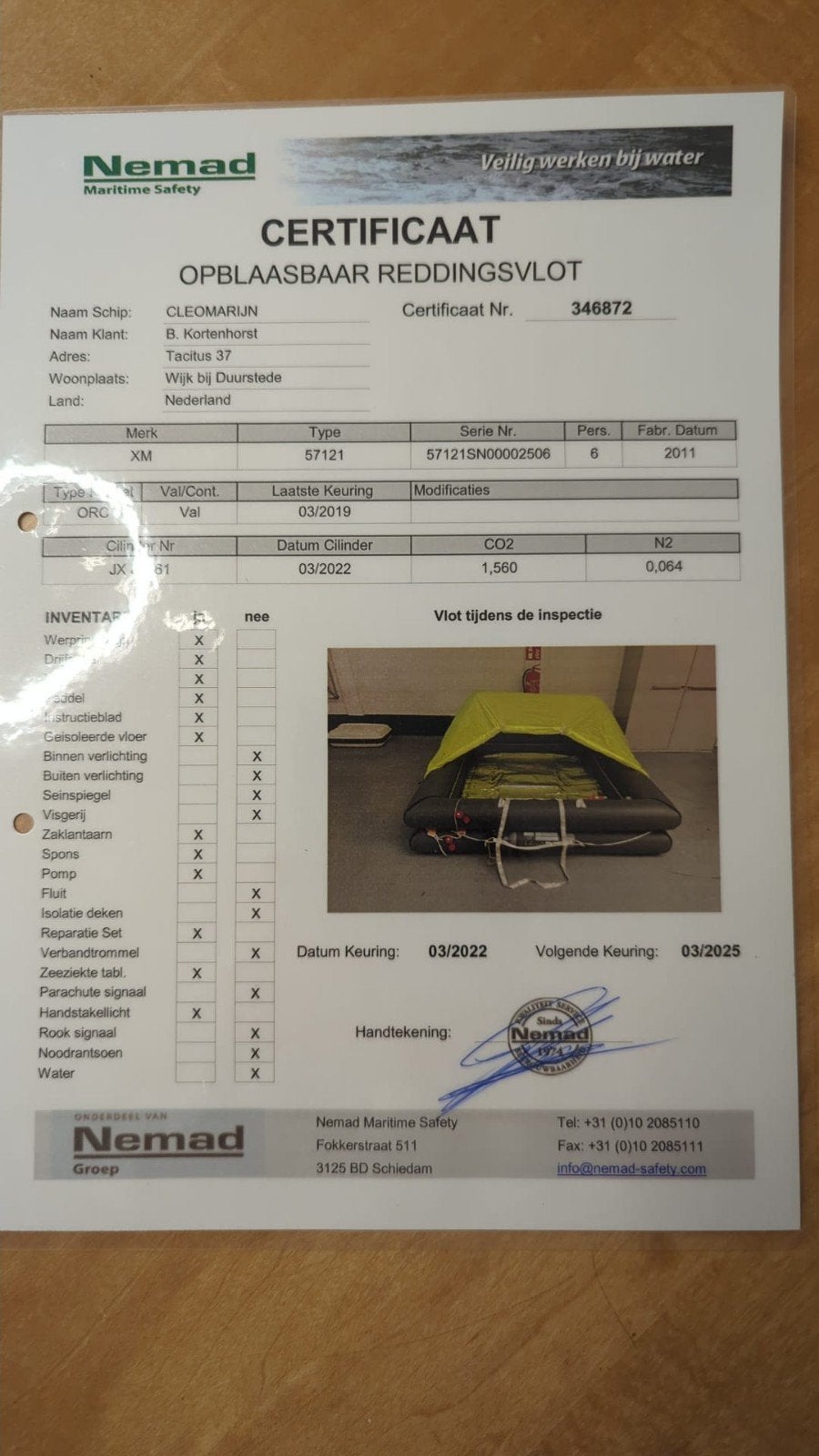 Reddingsvlot 6 personen XM Yachting, Watersport en Boten, Ophalen of Verzenden, Overige typen