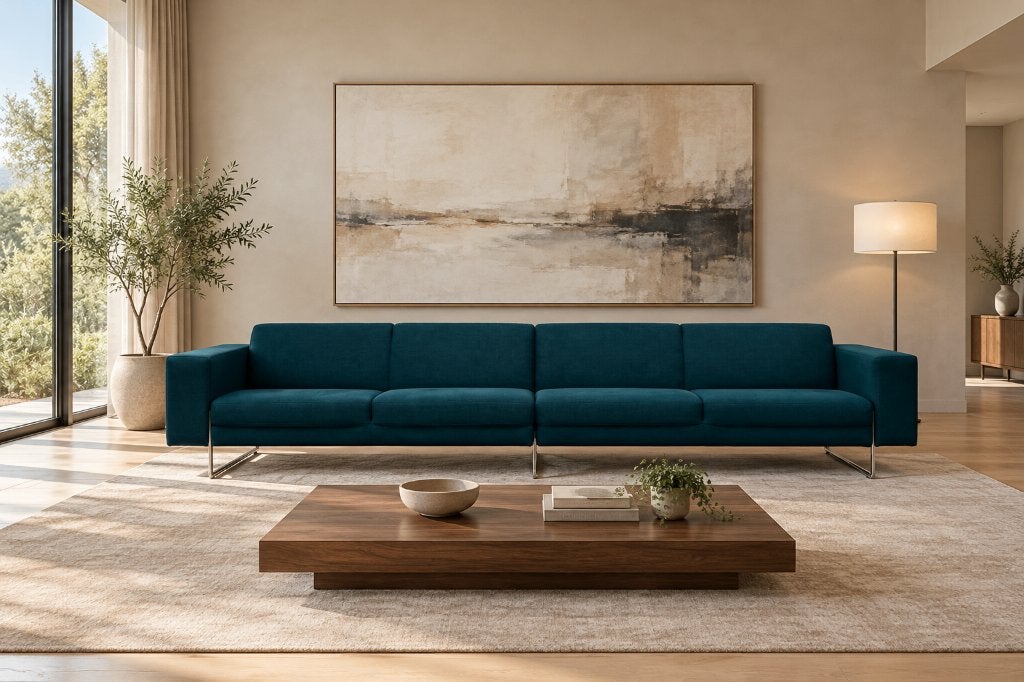 NIEUW Artifort Mare 6-Zits Petrol + GARANTIE | NP €8.650, 75 tot 100 cm, Www.designplaats.nl, Rechte bank, Design Bank Bankstel Zetel 6-Zits Artifort