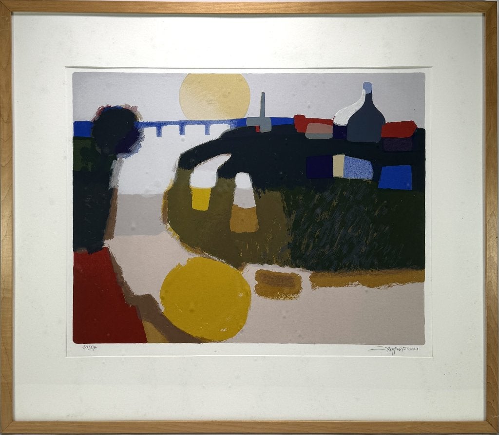 629. Zeefdruk Leen Droppert –"de Linge", 2000, Antiek en Kunst, Kunst | Litho's en Zeefdrukken, Ophalen