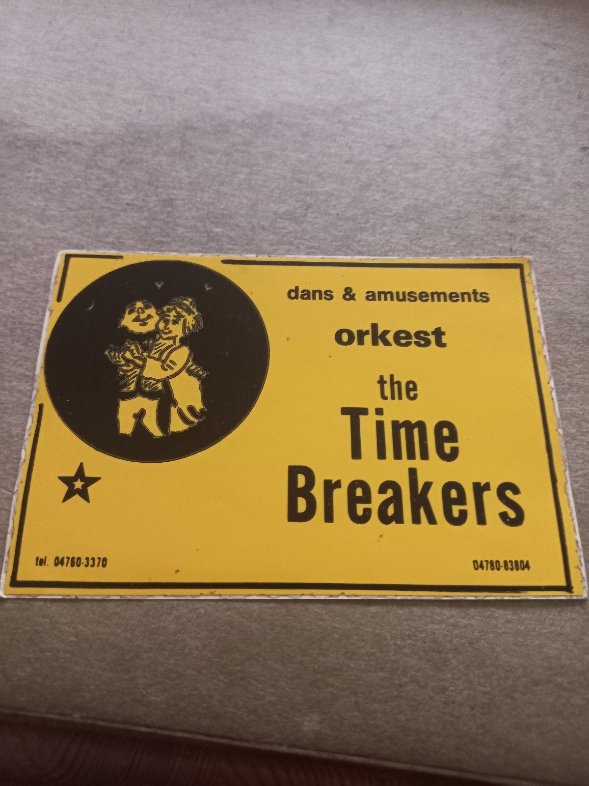 Vintage sticker Orkest The Time Breakers, Verzamelen, Stickers, Ophalen of Verzenden, Gebruikt