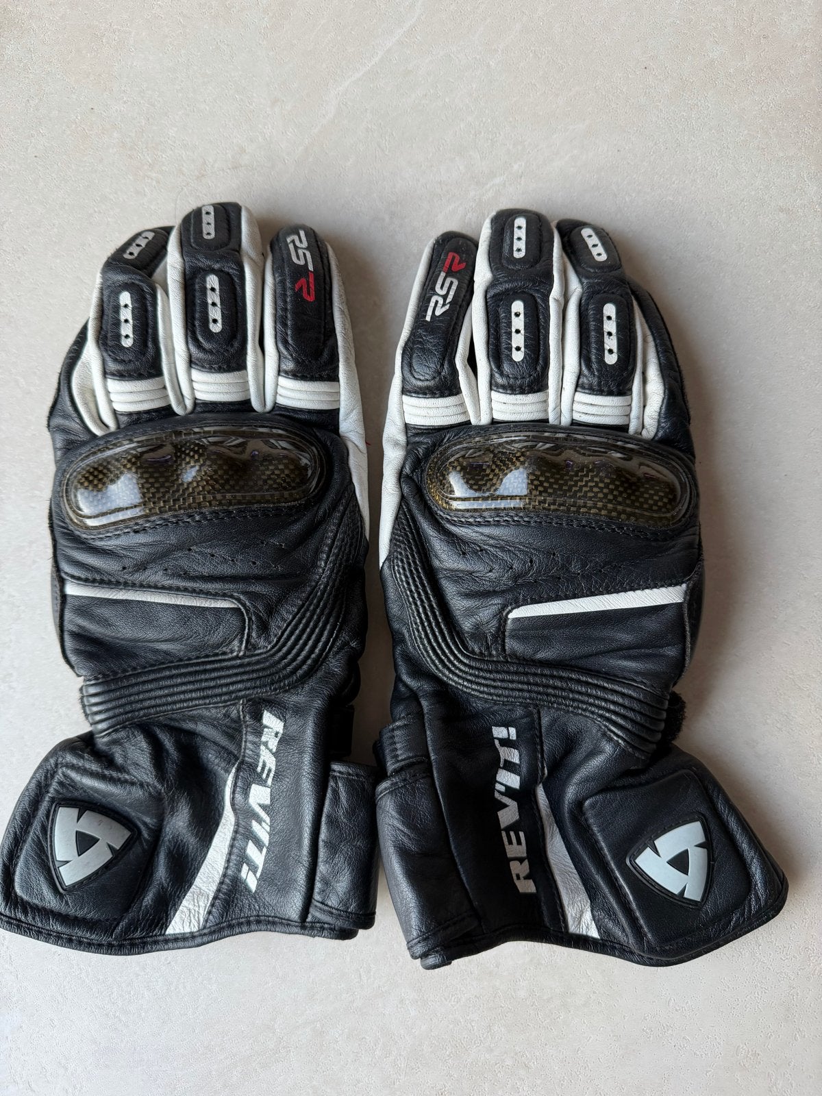 Rev'it RSR Aramid Leren Motorhandschoenen Maat M Zwart, Motoren, Ophalen of Verzenden, Tweedehands, Heren, Handschoenen