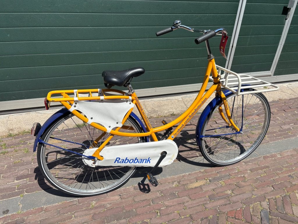 Fietshokje Houtplein: Damesfiets Orange 1spd, Terugtraprem, Gebruikt, Niet ingevuld, Versnellingen