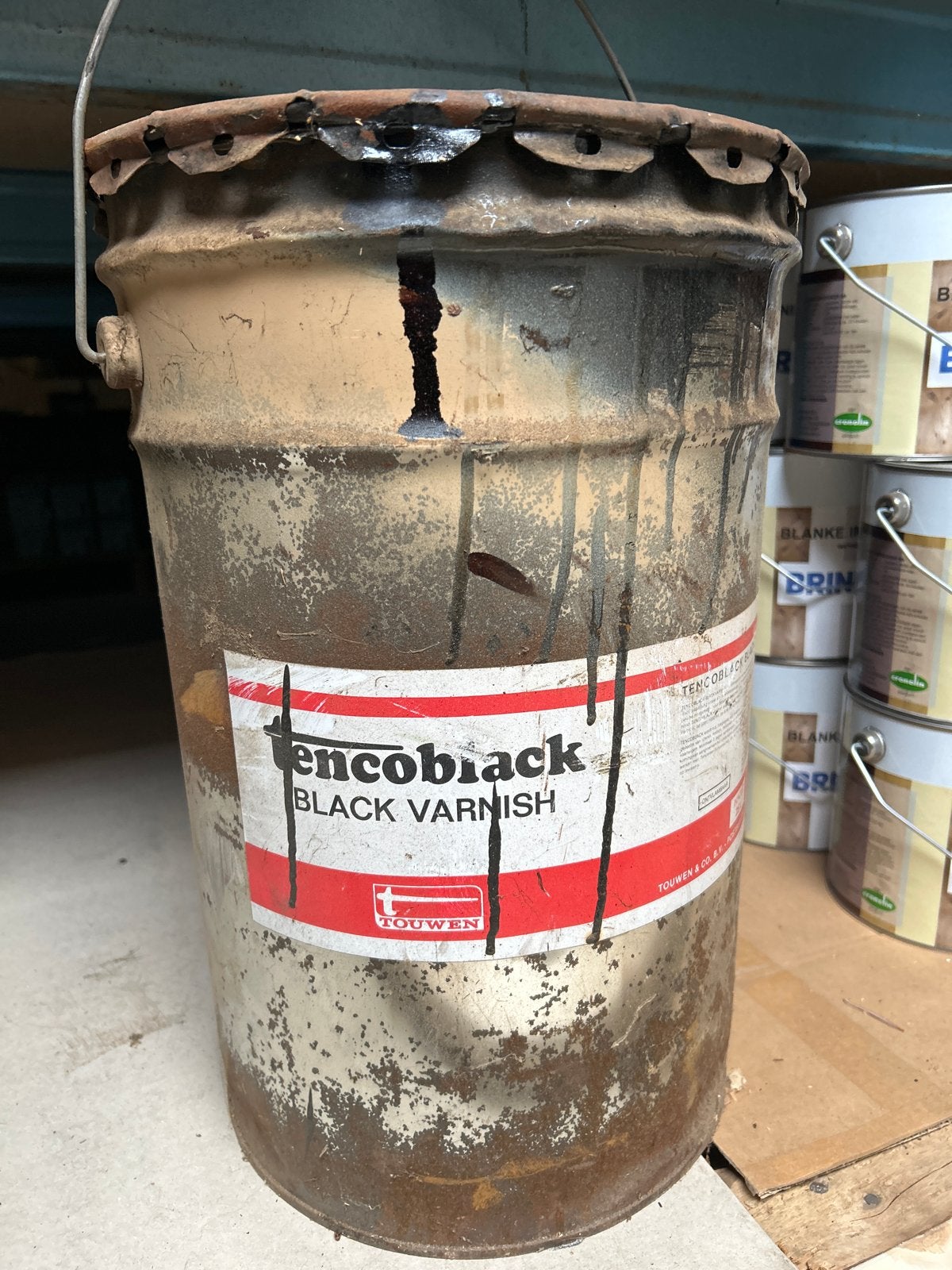 Tencoblack Black Varnish - 15 liter, Doe-het-zelf en Verbouw, Ophalen, Gebruikt, Zwart, 10 tot 15 liter