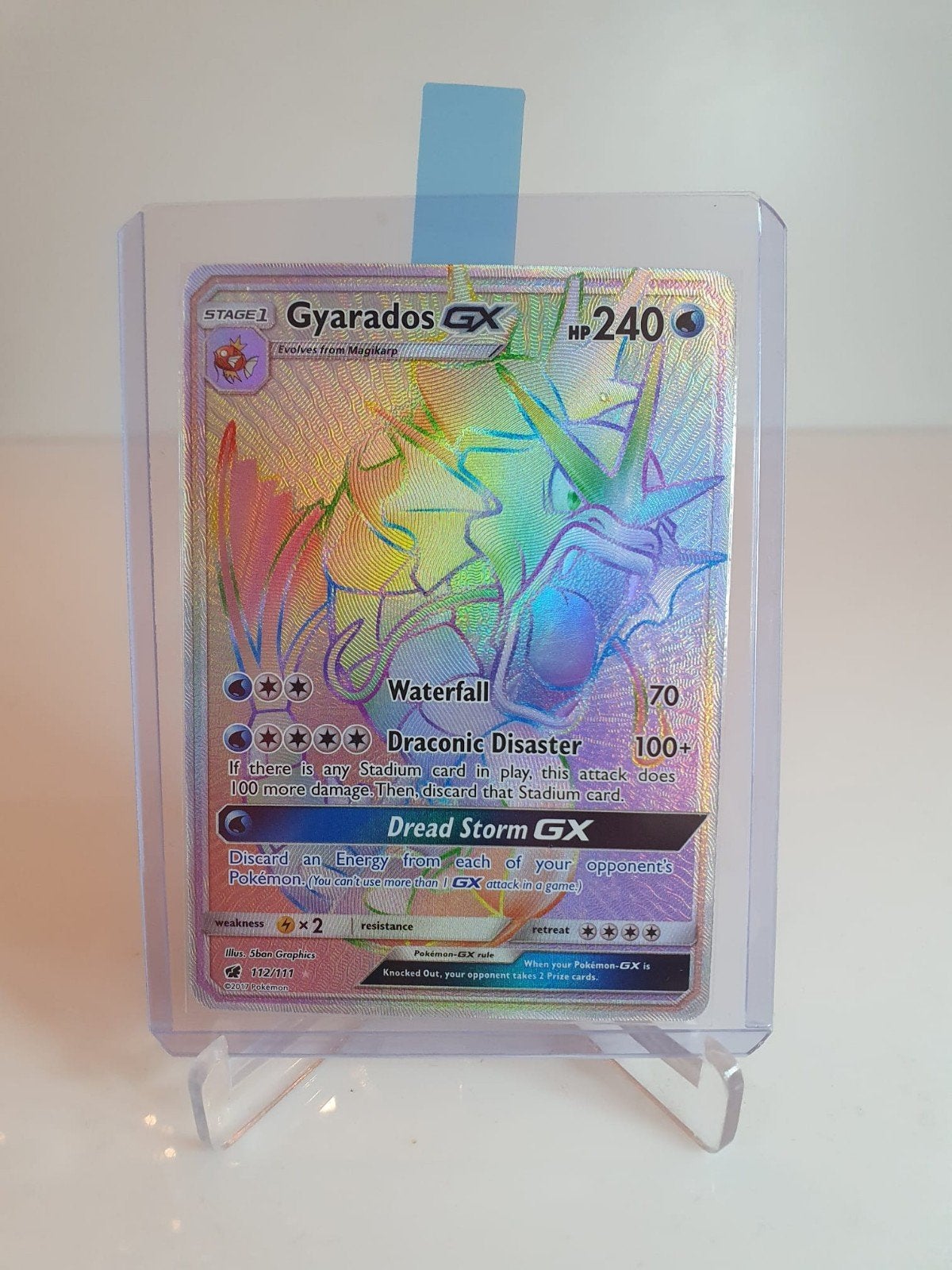 POKEMON KAART; GYARADOS GX, FULL ART, 112/111, Hobby en Vrije tijd, Verzamelkaartspellen | Pokémon, Ophalen of Verzenden, Zo goed als nieuw