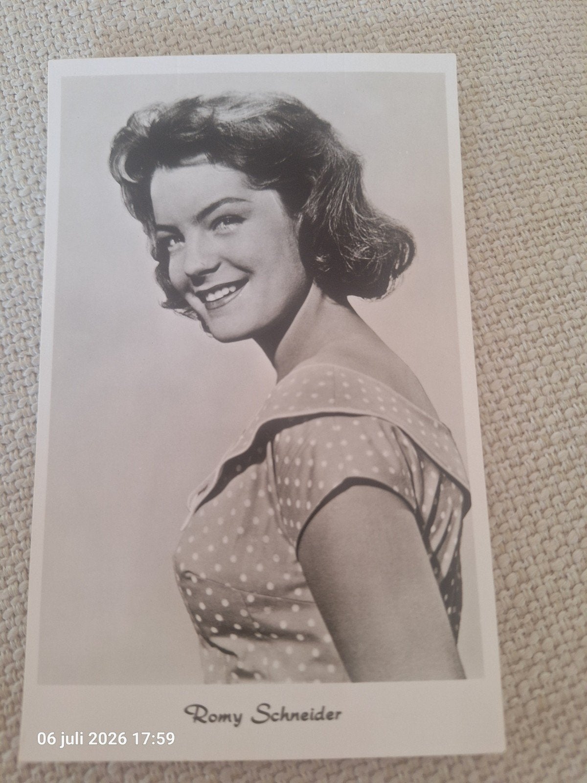 Romy Schneider kaart, Ophalen of Verzenden, Gebruikt, Film, Foto of Kaart