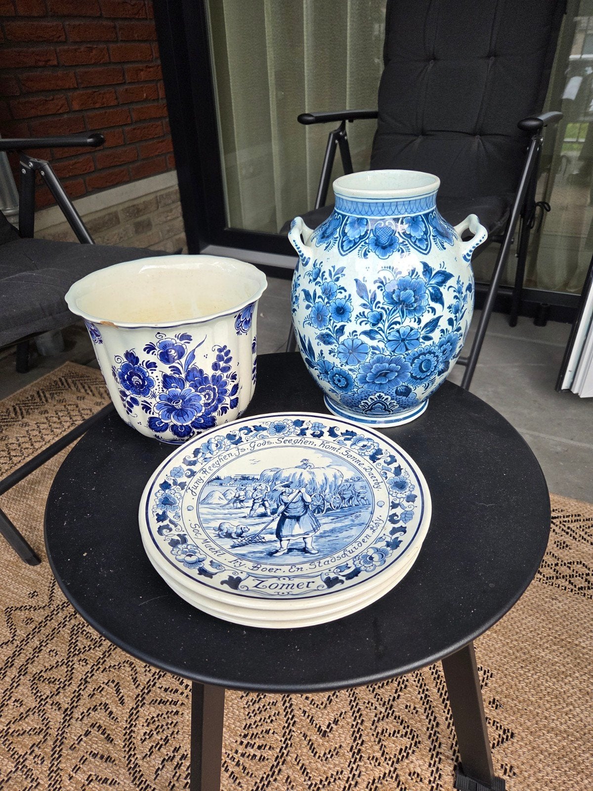 Delfts Blauw Collectie: Borden, Bloempot en Vaas, Ophalen