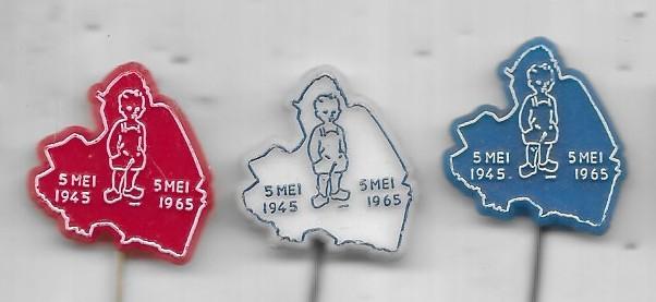 3 BEVRIJDING SPELDEN ASSEN 5 MEI BARTJE, Verzamelen, Speldjes, Pins en Buttons, Ophalen of Verzenden, Gebruikt, Overige onderwerpen