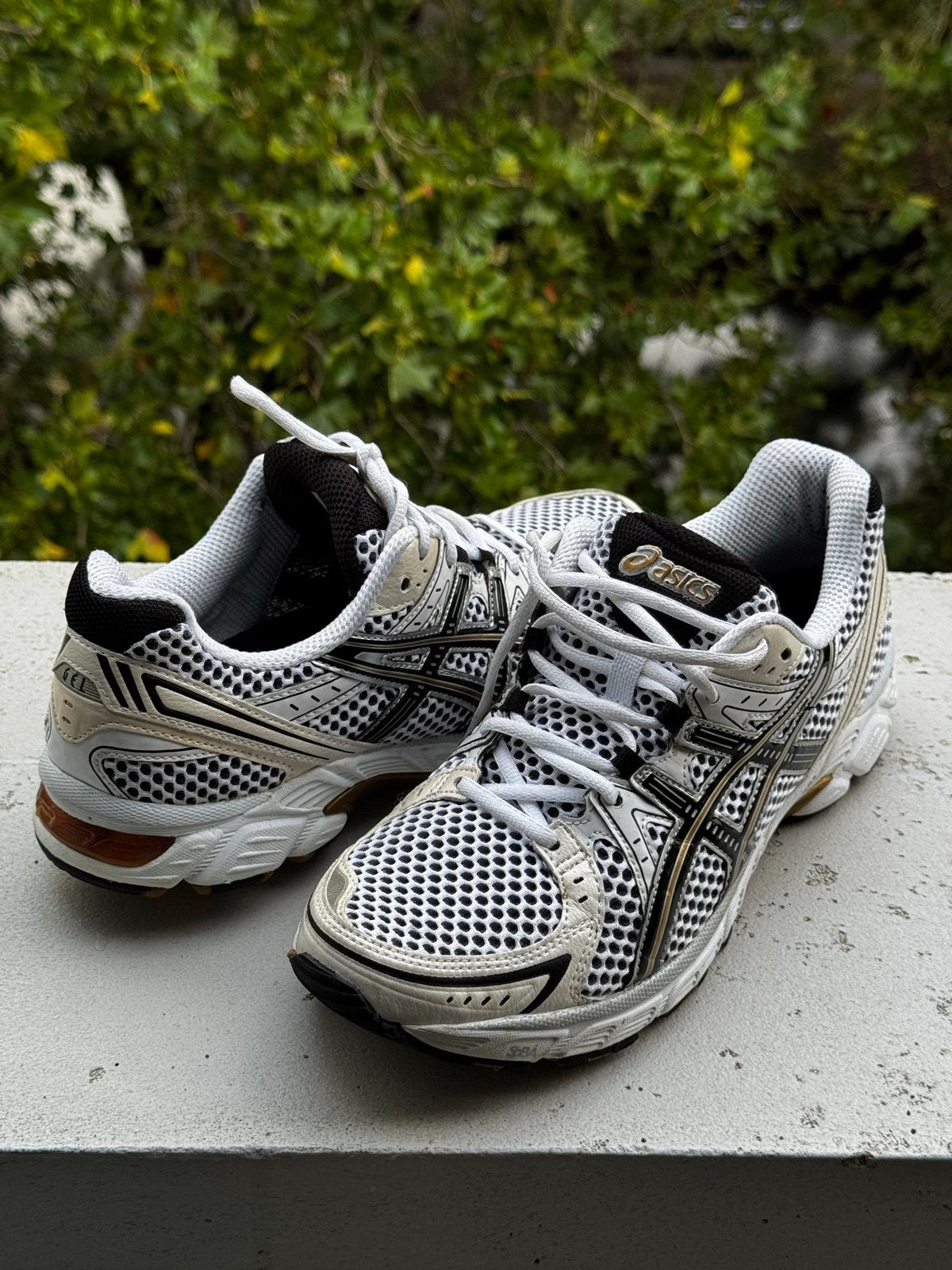 ASICS GEL-Sneakers - Wit/Zwart/Goud, Wit, Ophalen of Verzenden, Sneakers of Gympen, Zo goed als nieuw