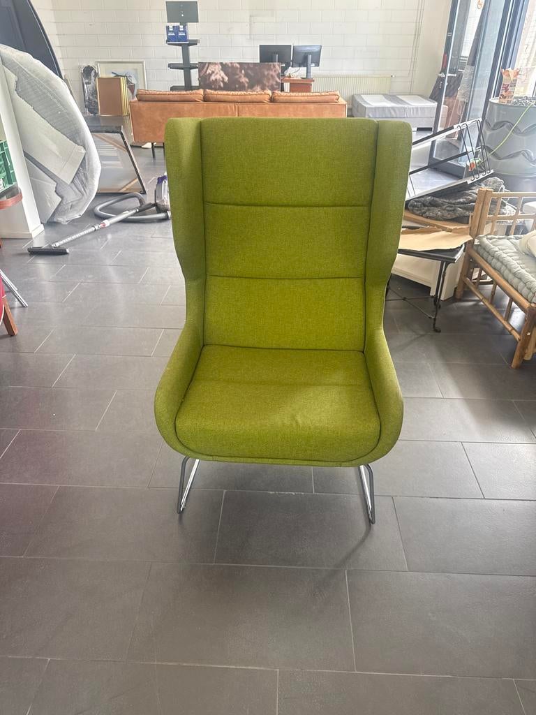 Comfortabele groene fauteuils met hoge rugleuning, Overige kleuren, Drie, Ophalen of Verzenden, Zo goed als nieuw