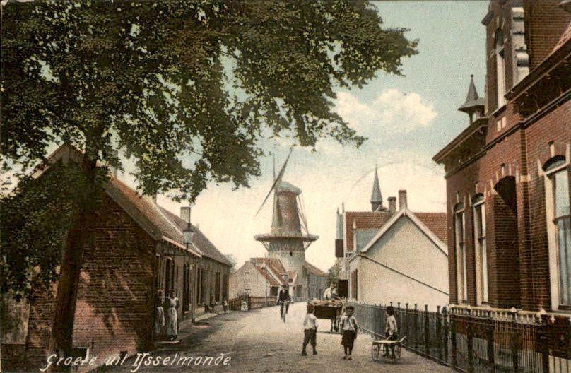 Ijsselmonde - Groete uit, Verzamelen, Ansichtkaarten | Nederland, Gelopen, Zuid-Holland, Voor 1920, Ophalen of Verzenden