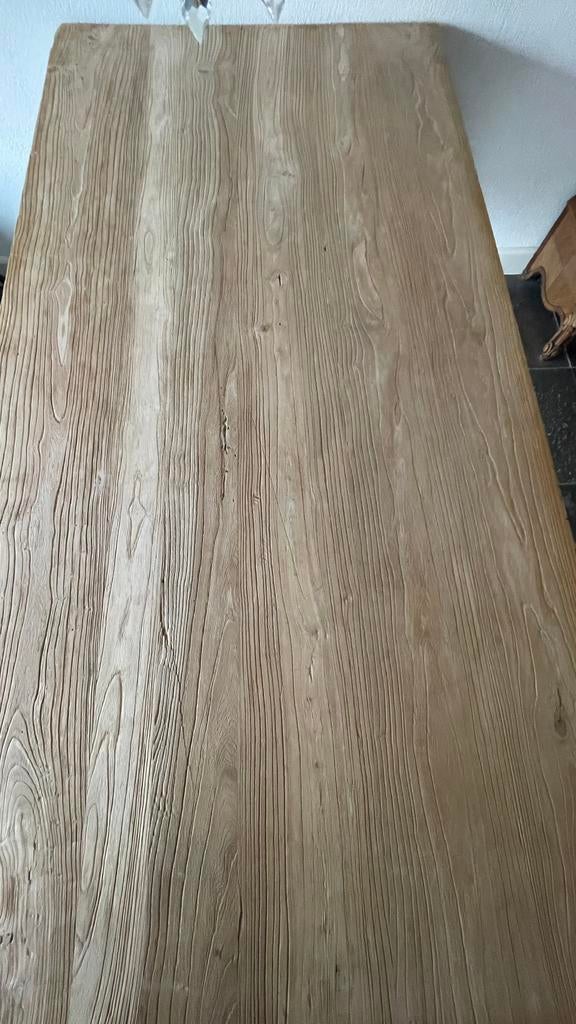 2 meter eettafel masief hout.Tafelblad. Landelijk, Ophalen, 200 cm of meer, 50 tot 100 cm, Zo goed als nieuw