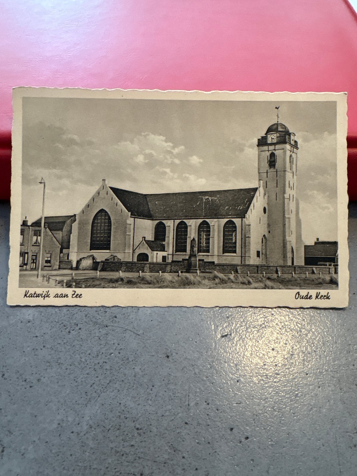 Oude Kerk Katwijk aan Zee - Zwart-wit ansichtkaart, Ophalen of Verzenden, Voor 1920, Gelopen, Zuid-Holland
