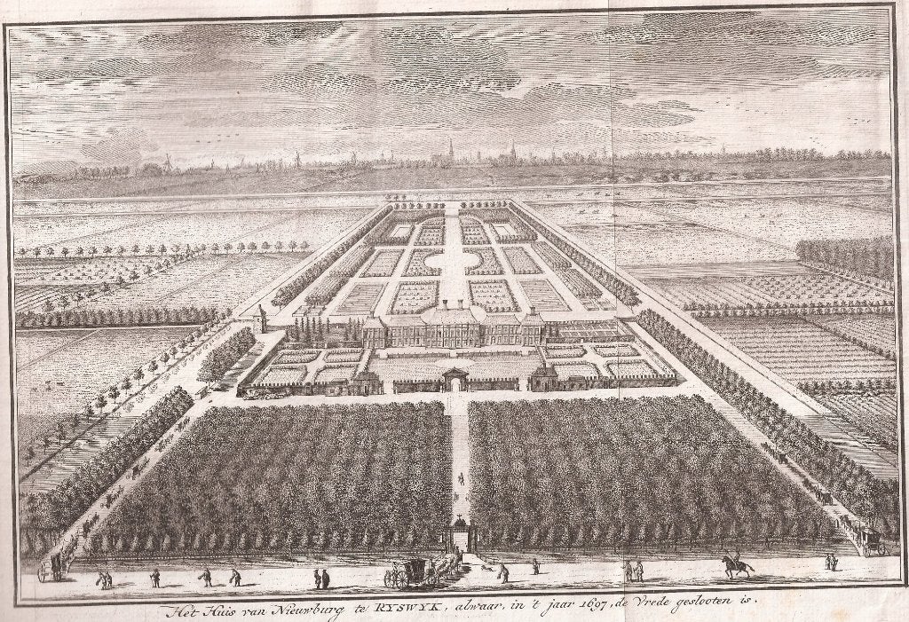 Huis van Nieuwburg Rijswijk, waar in 1697 Vrede geslooten is, Antiek en Kunst, 26 cm, 17 cm, Ophalen of Verzenden, Landschap