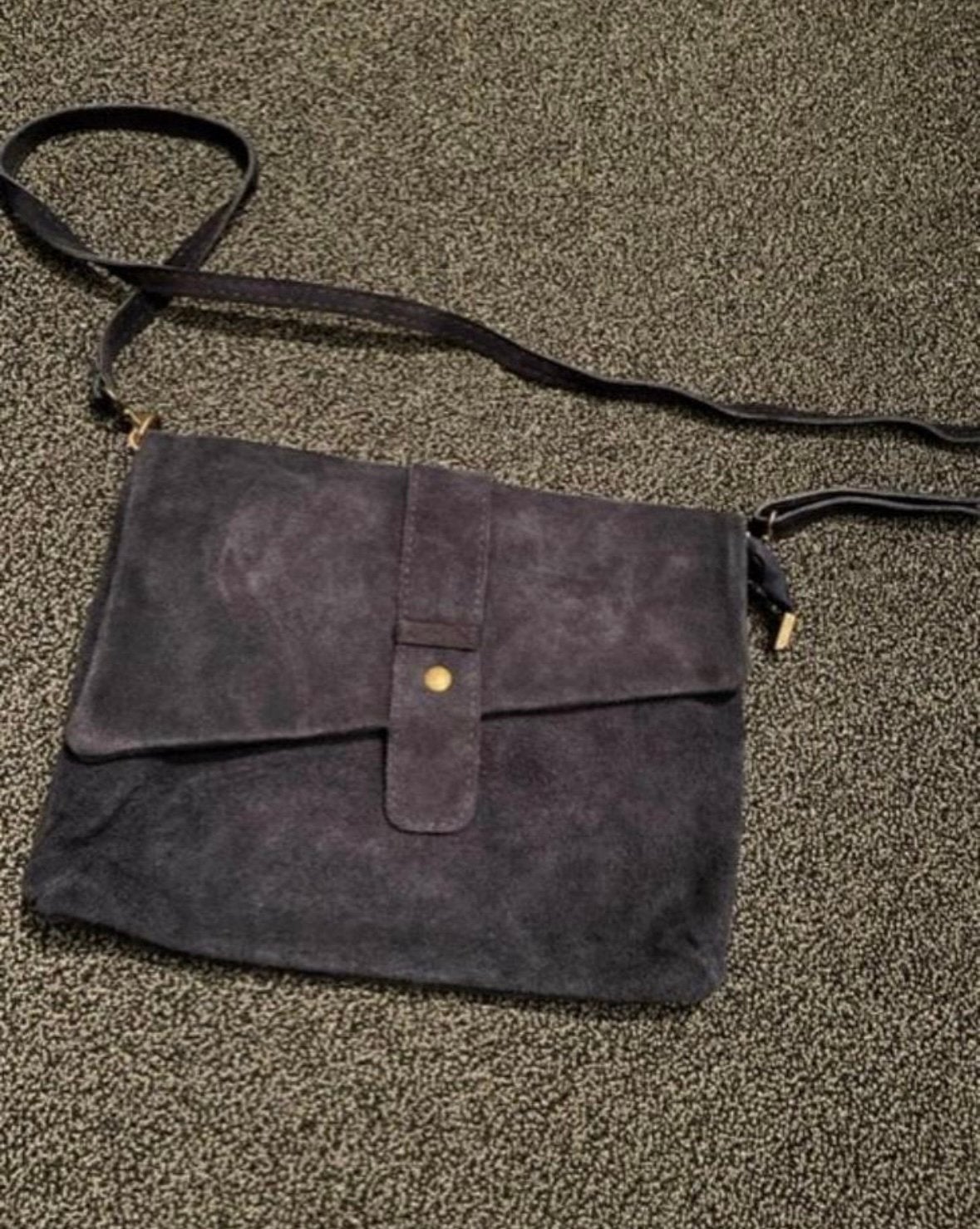 Nieuwe blauwe suede tas, Ophalen of Verzenden, Nieuw, Blauw, Leer