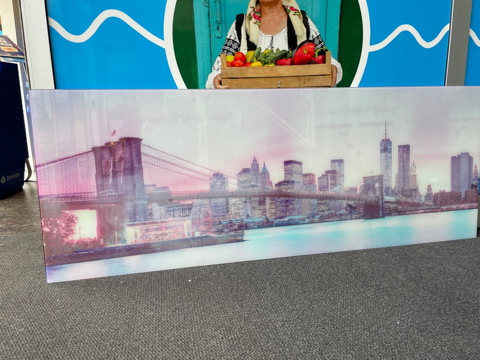 Groot schilderij New York Brooklyn Bridge skyline, Ophalen, 160 cm, -, Meerkleurig