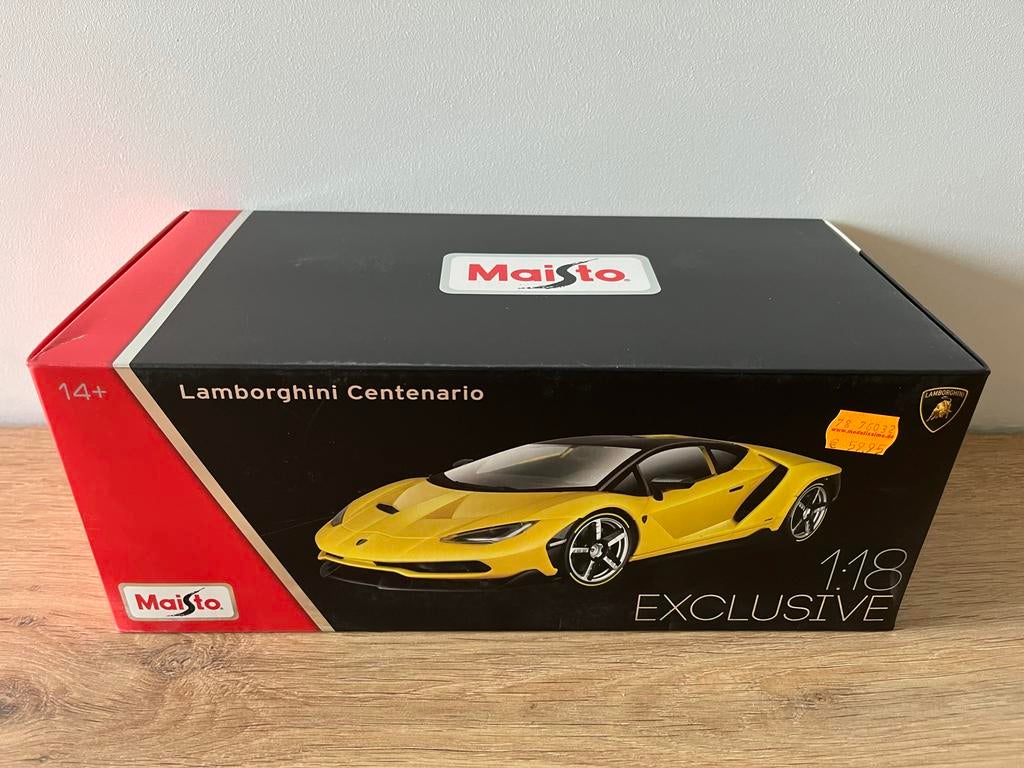Maisto Exclusive Lamborghini Centenario Geel 1:18, Ophalen of Verzenden, Nieuw, Auto, Maisto