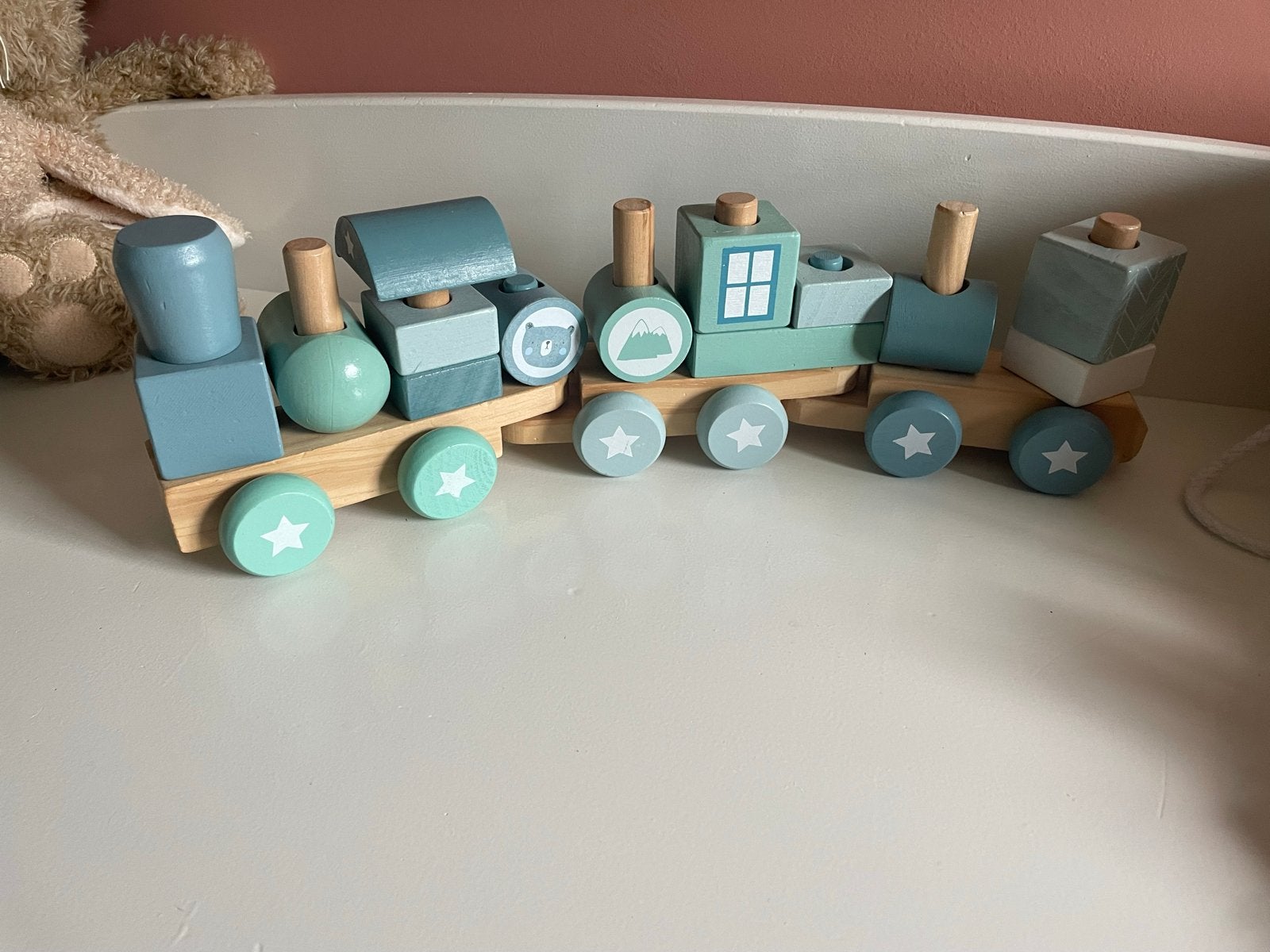 Little Dutch Houten Trein - Stapelblokken en Duwspeelgoed, Ophalen of Verzenden, Zo goed als nieuw, Duw- of Trekspeelgoed