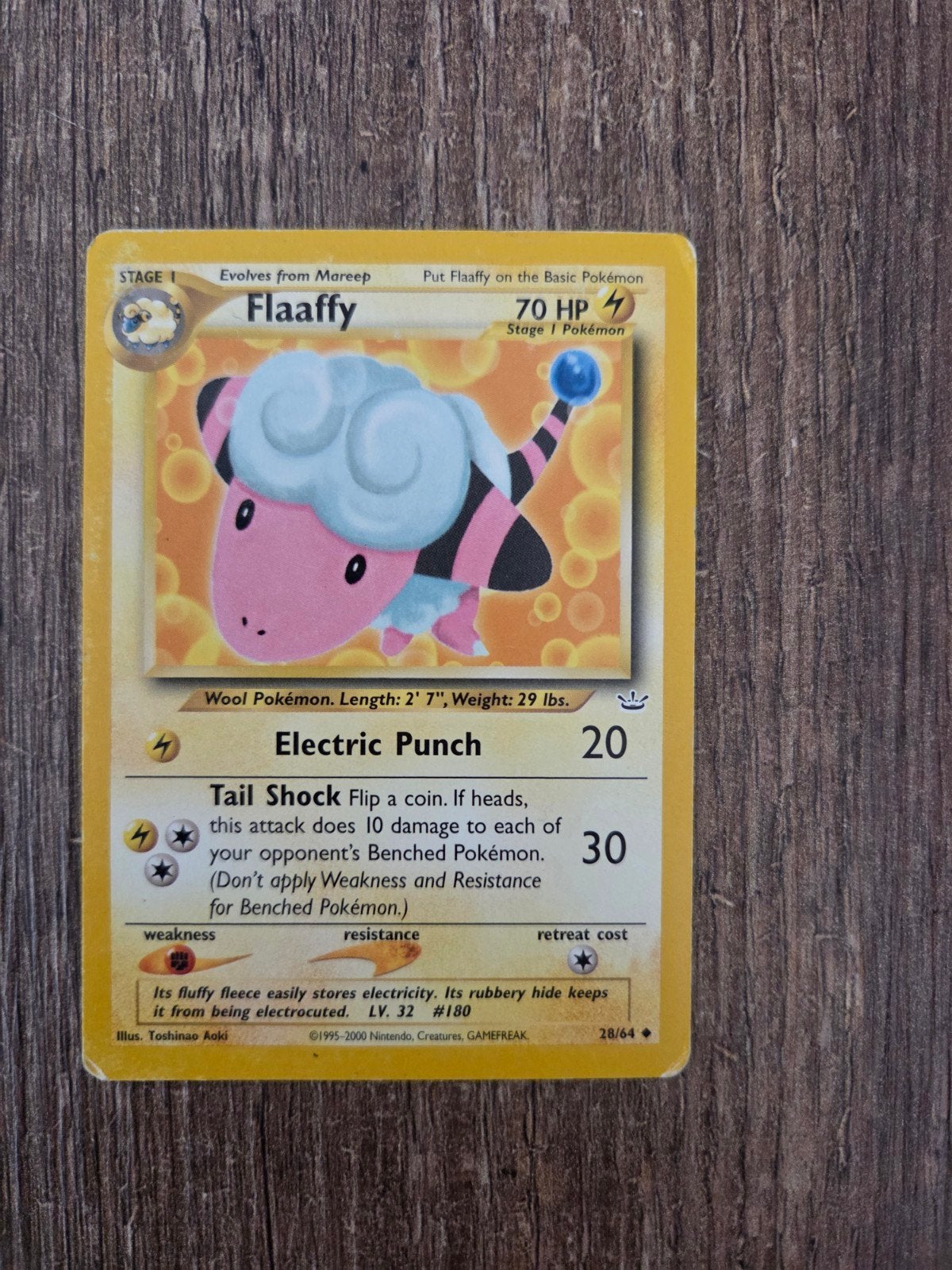 Pokémon Kaart Flaaffy 70 HP - Neo Genesis #80, Ophalen of Verzenden, Gebruikt, Losse kaart