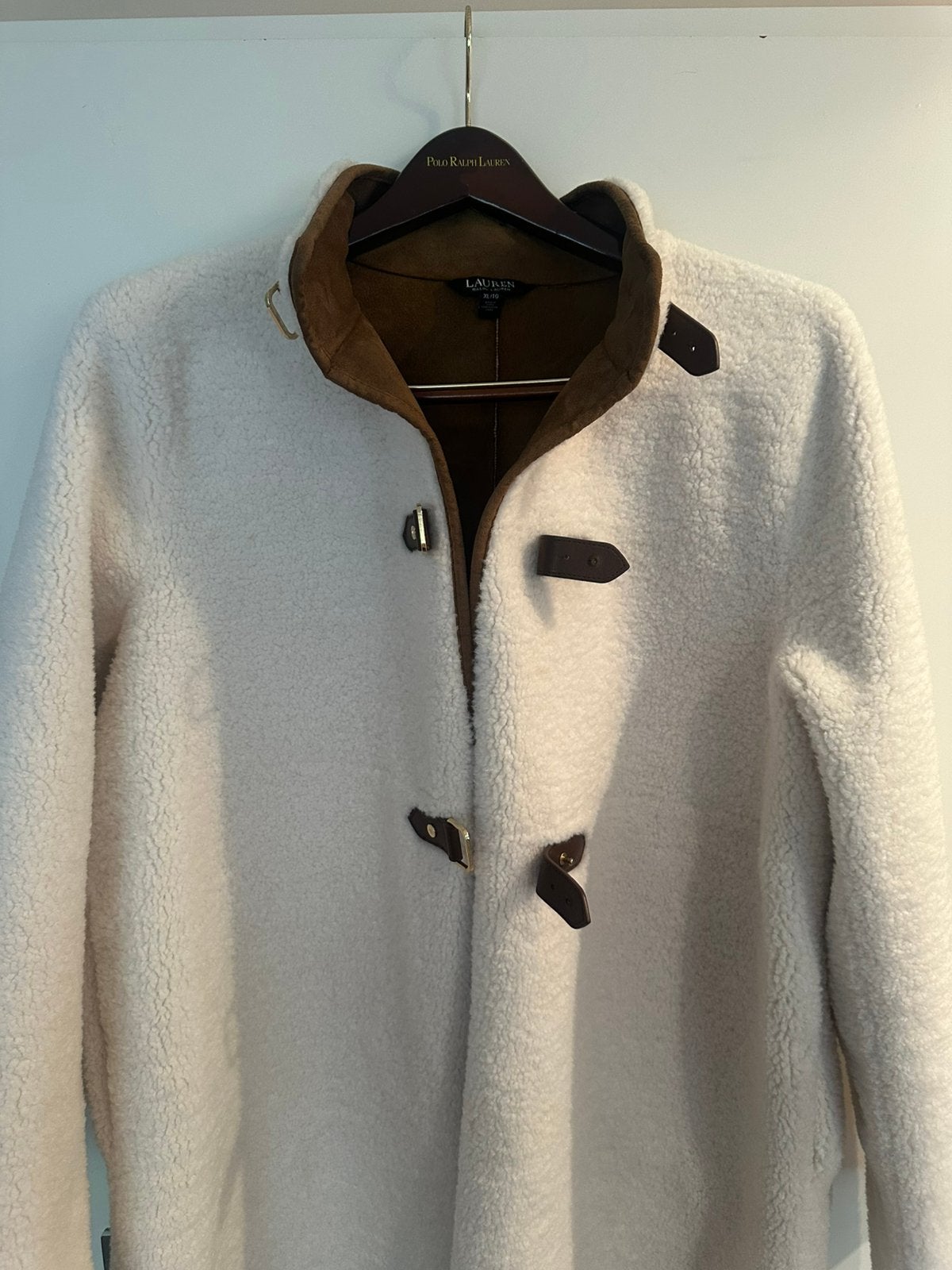 Faux lammy maxi jas (Teddy) Ralph Lauren XL, Kleding | Dames, Ophalen of Verzenden, Zo goed als nieuw, Maat 46/48 (XL) of groter