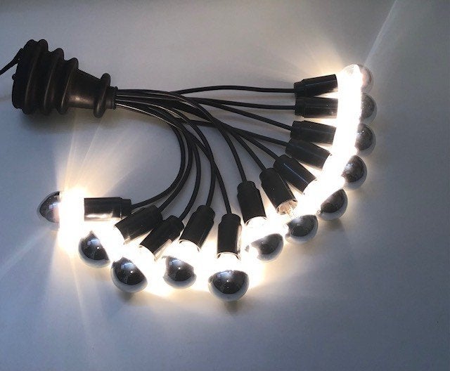 Blitse hanglamp met 12 kopspiegel lampen, Ophalen of Verzenden, Zo goed als nieuw, Kunststof, Modern