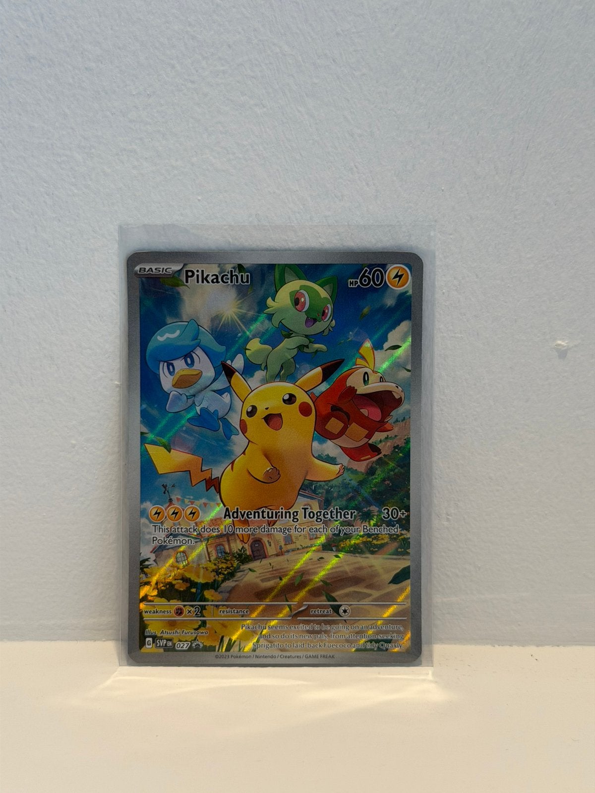 Pikachu Scarlet & Violet Promo - 027 - Pokemon kaart, Verzenden, Zo goed als nieuw
