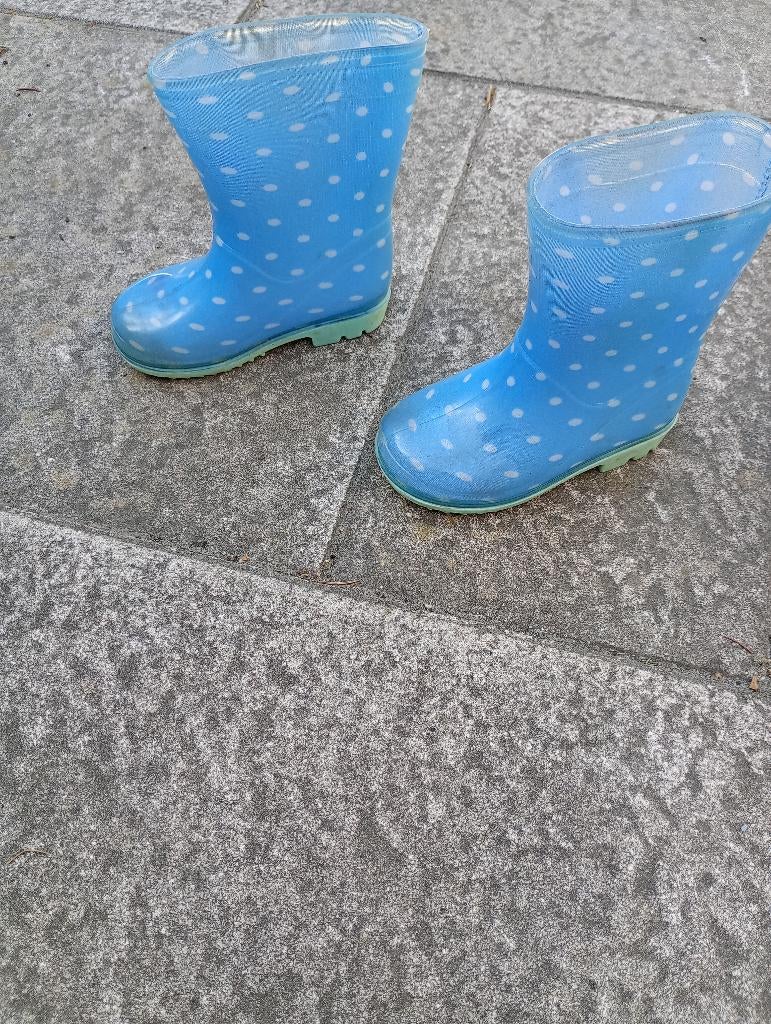 Regenlaarzen maat 23 lichtblauw lichtgroen, Jongen of Meisje, Ophalen of Verzenden, Laarzen, Zo goed als nieuw